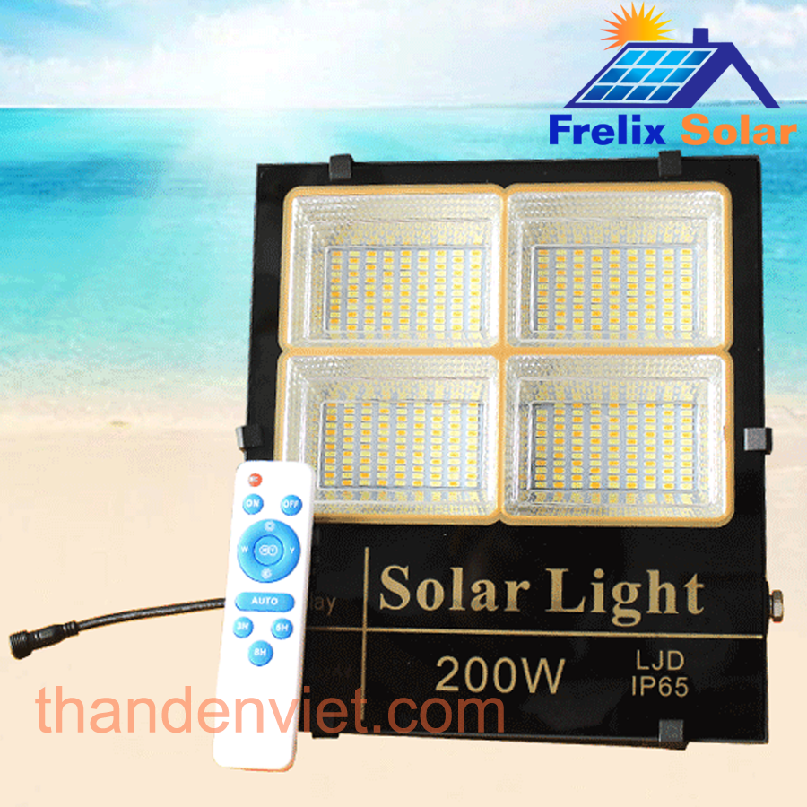 Đèn năng lượng mặt trời Frelix Solar Light LJD 200W 3 màu Đèn năng lượng mặt trời Frelix Solar Light LJD 200W 3 màu
