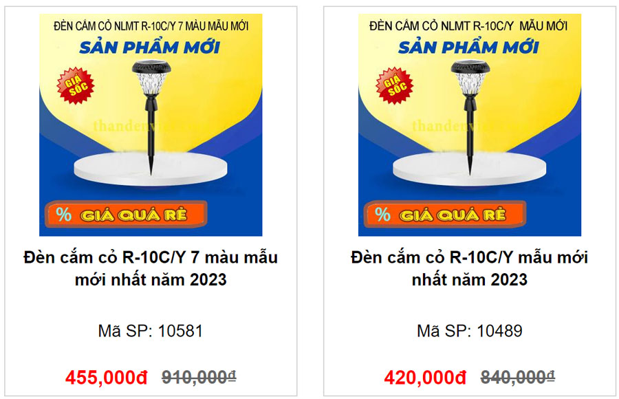 Bảng báo giá đèn cắm đất cắm cỏ năng lượng mặt trời