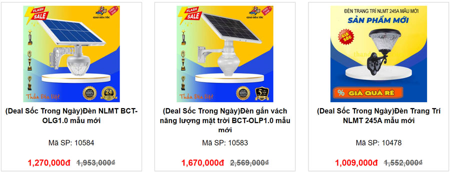 Bảng giá đèn treo tường năng lượng mặt trời