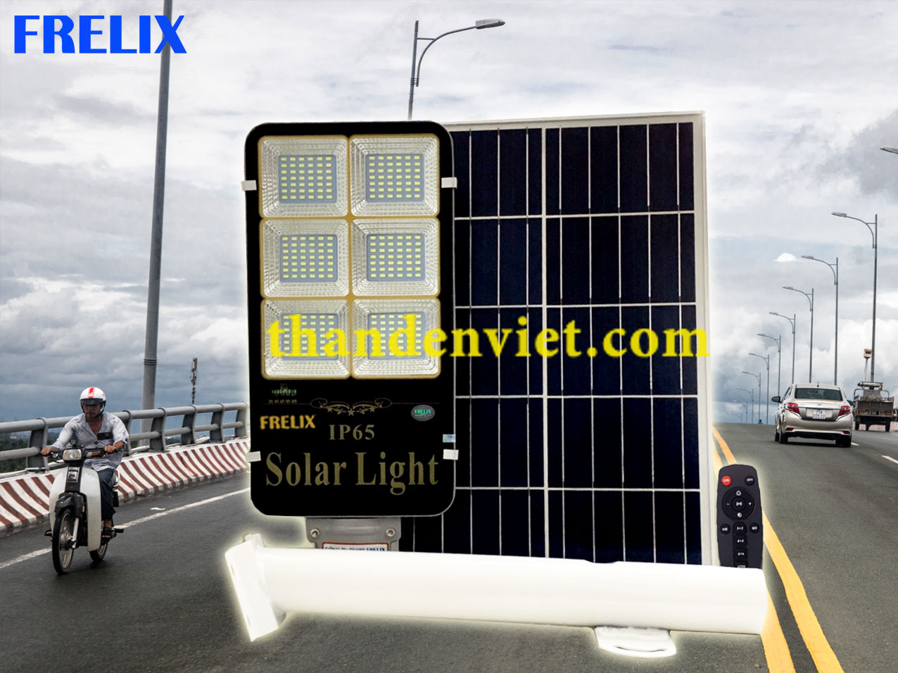 Đèn đường NL mặt trời FRELIX Solar Light 200W mẫu mới