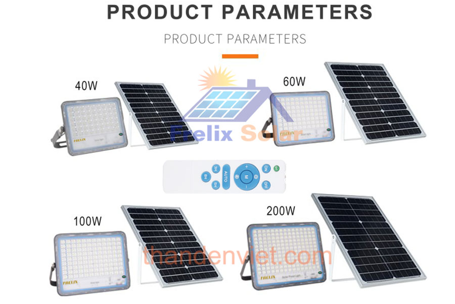 Đèn pha năng lượng mặt trời sử dụng trong nhà Frelix Solar Light VK600-B 60W 