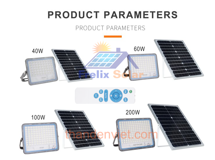 Tổng hợp các mẫu đèn pha năng lượng mặt trời Frelix Solar Light VK600