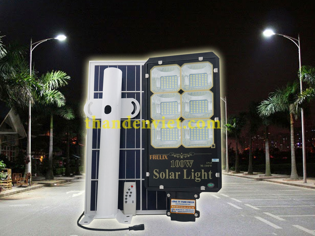  Đèn đường NL mặt trời FRELIX Solar Light 100W 