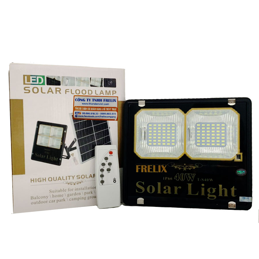 Đèn năng lượng mặt trời FRELIX Solar Light 40W 2 khoang led giá sốc