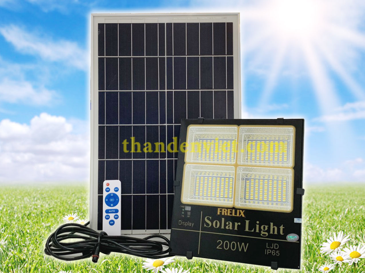 Đèn năng lượng mặt trời Frelix Solar Light LJD 200W 3 màu