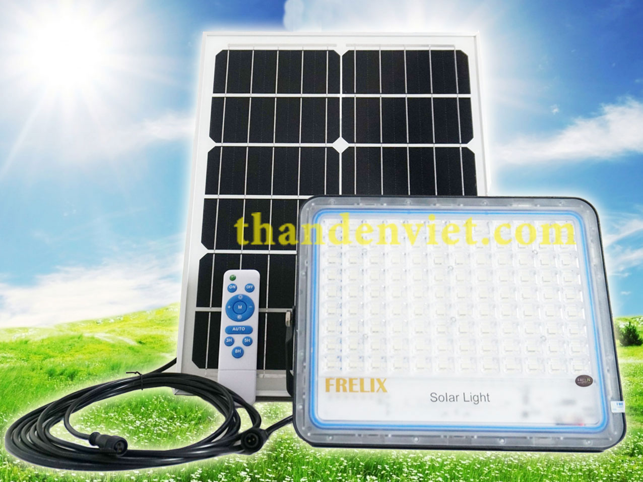 Đèn pha năng lượng mặt trời sử dụng trong nhà Frelix Solar Light VK600-C 100W