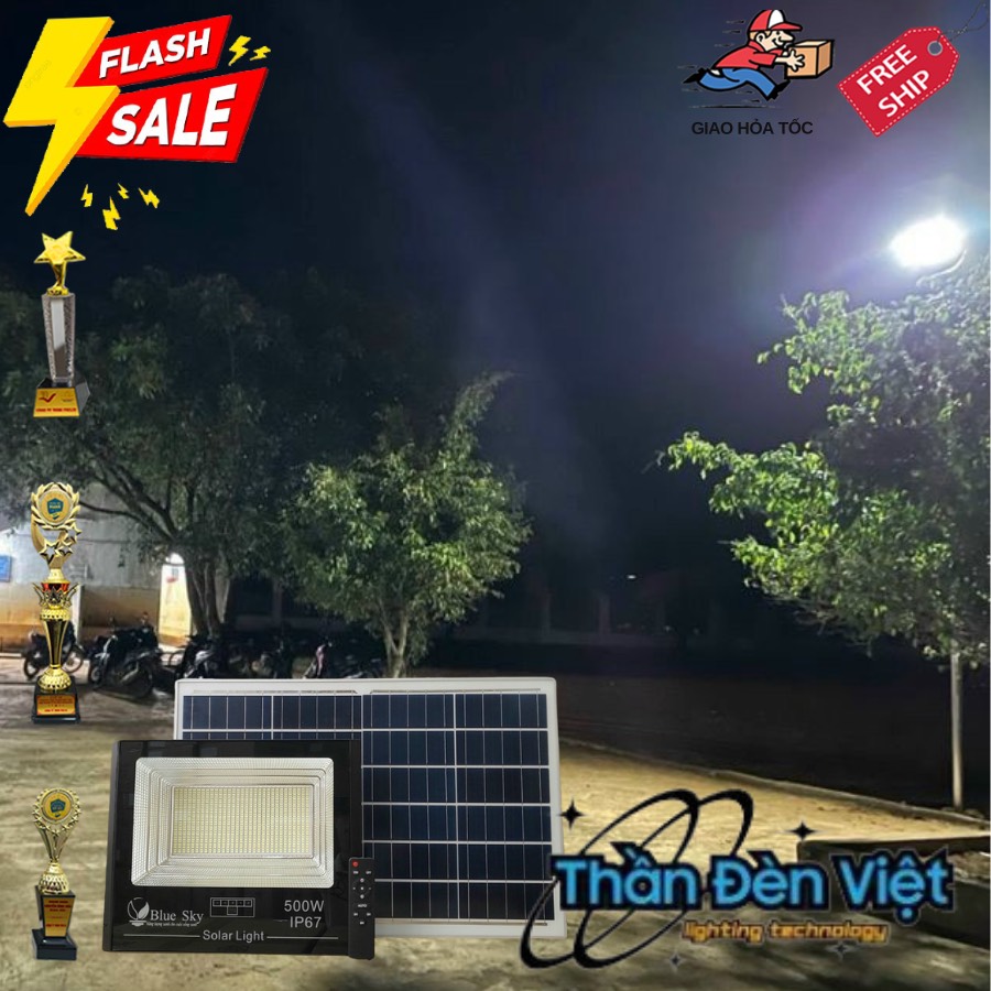 Đèn pha năng lượng mặt trời 500W